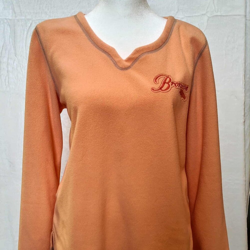 NFL for Her - Denver Bronco's - Women's Peach Fleece Pullover Top, Size Medium